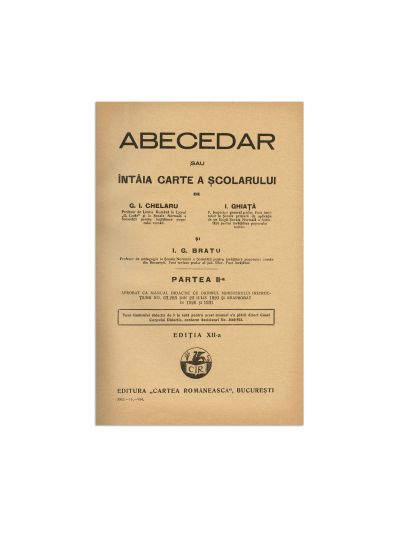 G. I. Chelaru, I. Ghiața, I. G. Bratu, Abecedar. Partea I și Partea II, 1934
