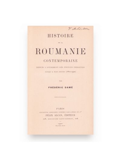 Frédéric Damé, Histoire de la Roumanie Contemporaine, 1900