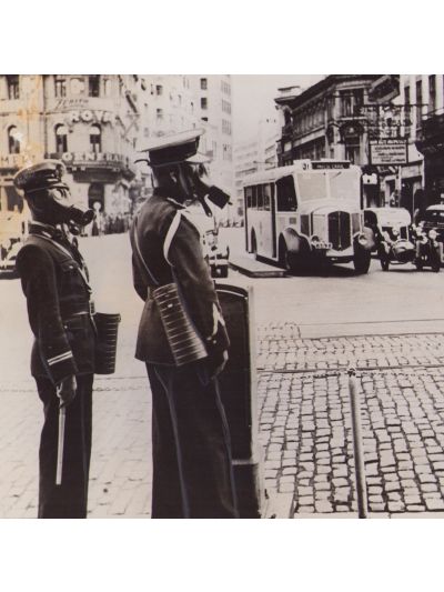 Calea Victoriei în timpul unui exercițiu antiaerian în cel de-al Doilea Război Mondial, fotografie de presă, 29.09.1939