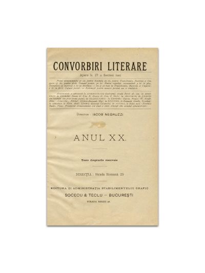 Convorbiri Literare, Anul XX, cu „La Steaua” și „De ce nu-mi vii” de M. Eminescu