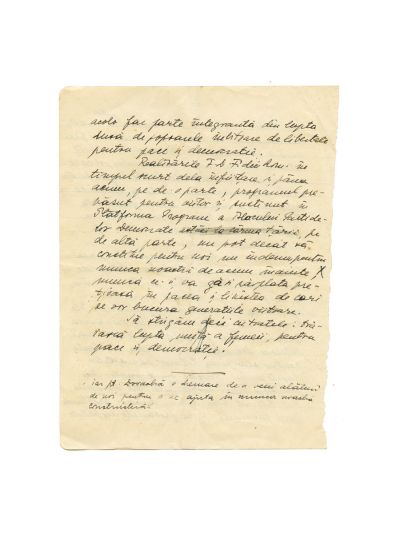 Petru Groza, manuscrisul unui discurs politic în Valea Jiului, 1946
