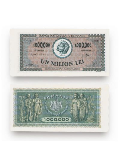 Două bancnote în valoare de 100.000 și 1.000.000 lei, 1947
