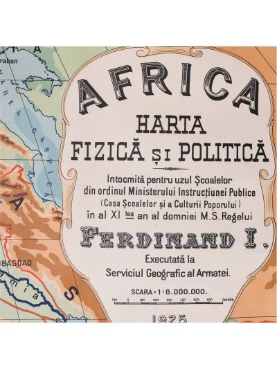 Africa, hartă de mari dimensiuni, 1925