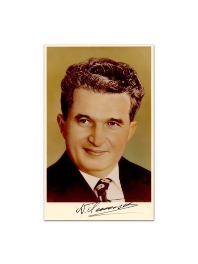 Nicolae Ceauseșcu, fotografie cu semnătură olografă, 1988