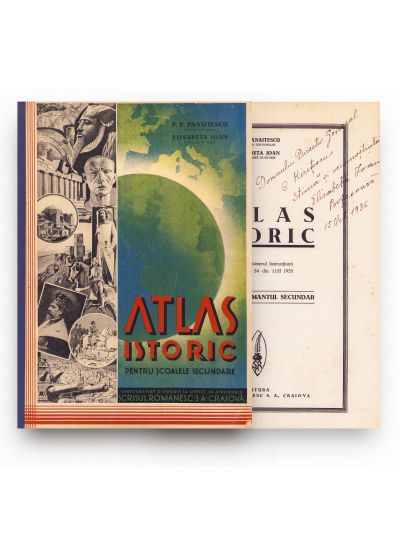 P. P. Panaitescu și Elisabeta Ioan, Atlas istoric pentru școlile secundare, cu dedicație