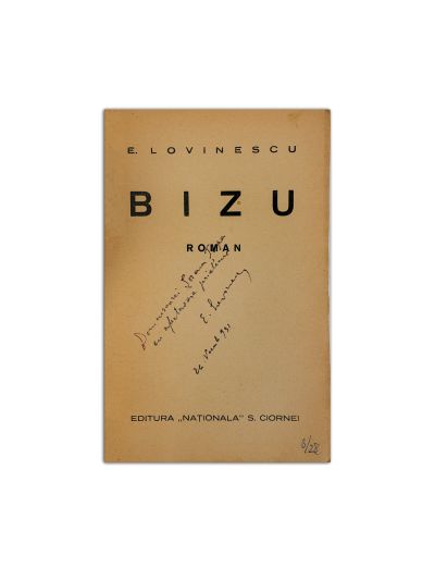 Eugen Lovinescu, Bizu, cu dedicație pentru Sorana Țopa