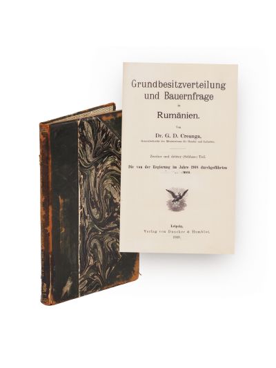 G. D. Creangă, Distribuția terenurilor și agriculturii din România, 1909, cu dedicație pentru Ion I. C. Brătianu 