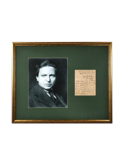 George Enescu, fotografie de epocă + scrisoare pentru Ernő Balogh, 26 iunie 1933