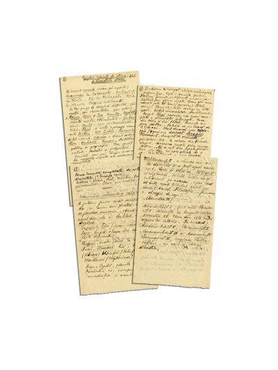 Mircea Eliade, „Egiptul înainte de istorie; zeii și dinastiile divine”, 4 pagini manuscris 