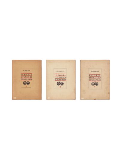 N. Cartojan, Istoria literaturii române vechi, vol. I - III, cu dedicație pentru Iosif Gafton 