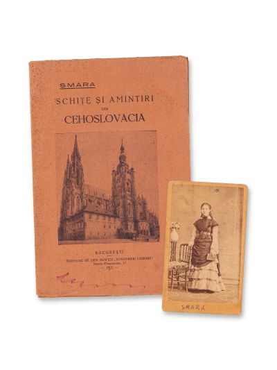 Smara, Schițe și amintiri din Cehoslovacia, 1925 + fotografie format carte-de-visite realizată de Carol Popp de Szathmary