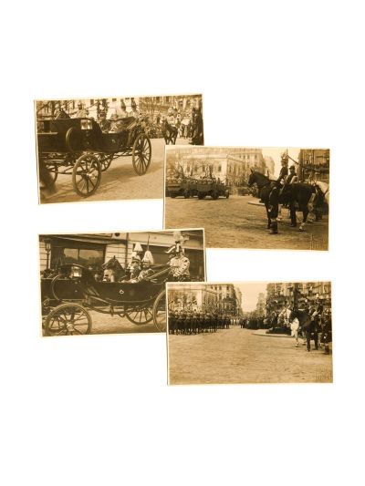 Vizita prințului moștenitor Hirohito al Japoniei în România, patru fotografii tip carte poștală, atelier Julietta, 1924