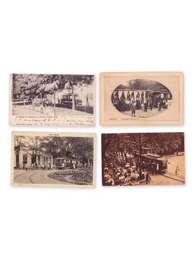 Tramvaiul de la Lacul Sărat, 4 fotografii tip carte poștală, 1908-1933
