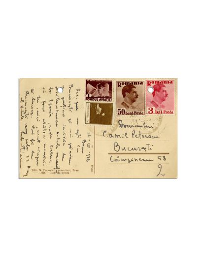 Mihail Sebastian, carte poștală pentru Camil Petrescu, 12 august 1938