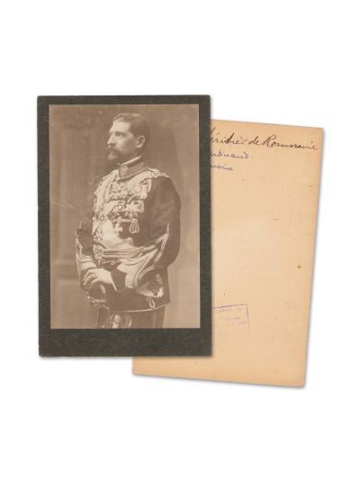Regele Ferdinand I în uniformă de mare ținută, fotografie de cabinet, atelier F. Mandy