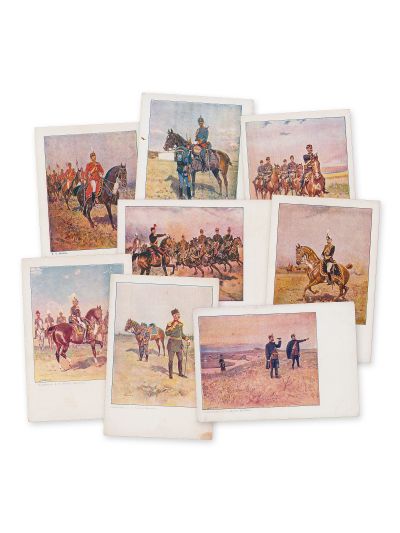 Armata Română după Tadeusz Ajdukiewicz, 8 cromotipii format carte poștală