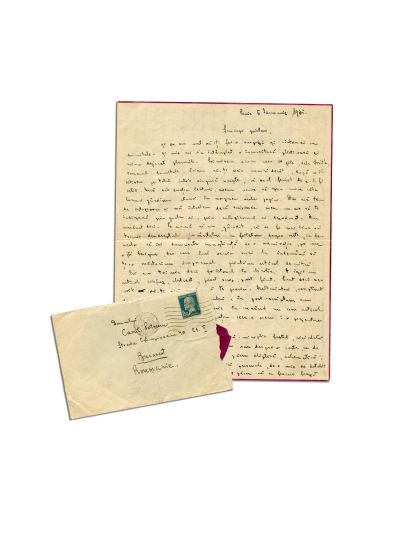 Mihail Sebastian, scrisoare olografă pentru Camil Petrescu, 5 ianuarie 1931 