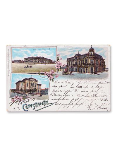 Salutări din Constanța, carte poștală litografiată, 1898