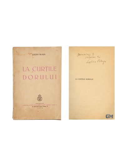 Lucian Blaga, La curțile dorului, 1938, cu dedicație
