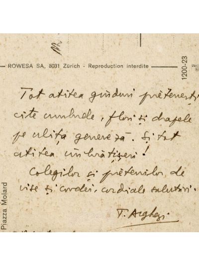 Tudor Arghezi, carte poștală de la Geneva, 28 septembrie