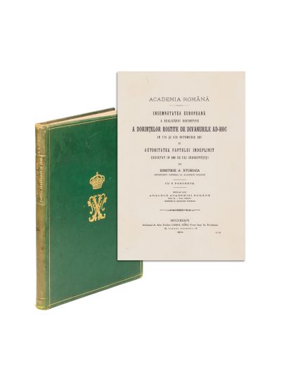 Dimitrie A. Sturdza, Divanurile ad-hoc și autoritatea faptului îndeplinit în 1866, 1912, cu monograma regelui Ferdinand I