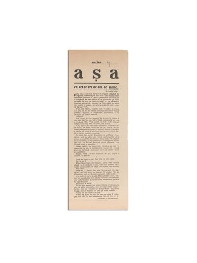 Publicația „așa”, Nr. 1, 5 martie 1934