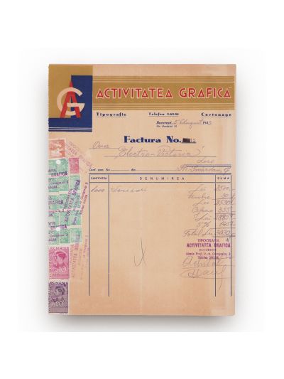 Patru facturi emise de societăți tipografice, 1896-1943