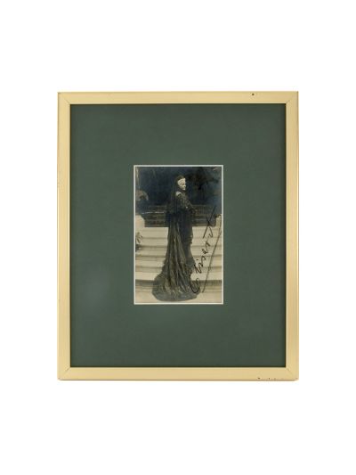 Regina Elisabeta, fotografie tip carte poștală cu semnătura olografă, cca. 1914