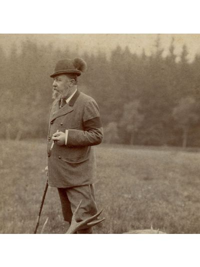 Alfred, Duce de Saxa-Coburg și Gotha la vânătoare, fotografie de mari dimensiuni