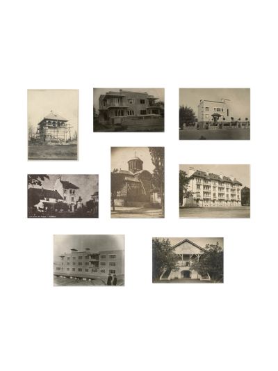 Monumente ridicate de Victor Stephănescu, opt fotografii de epocă, cca. 1906