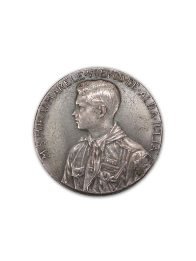 Distrugătorul „Regina Maria” - Mihai Marele Voievod de Alba-Iulia, medalie din bronz argintat, 1938