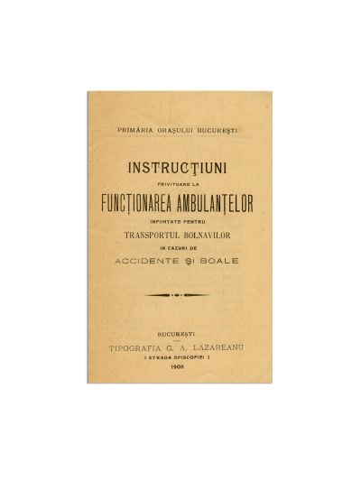 Instrucțiuni privitoare la funcționarea ambulanțelor, 1908