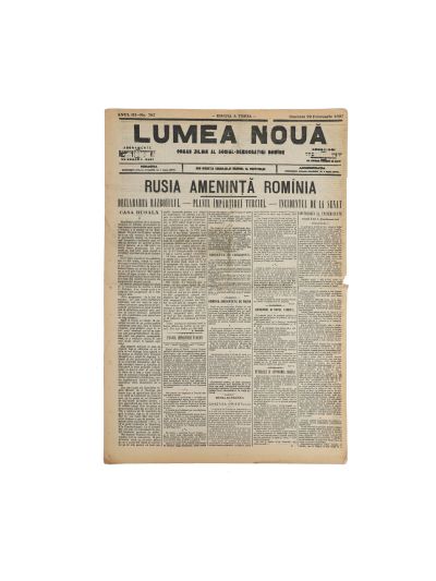 Publicația „Lumea Nouă”, Anul III, 22 februarie 1897 - Rusia amenință România