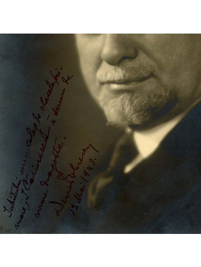 Dem I. Dobrescu, fotografie de epocă, 1943, cu amplă dedicație olografă