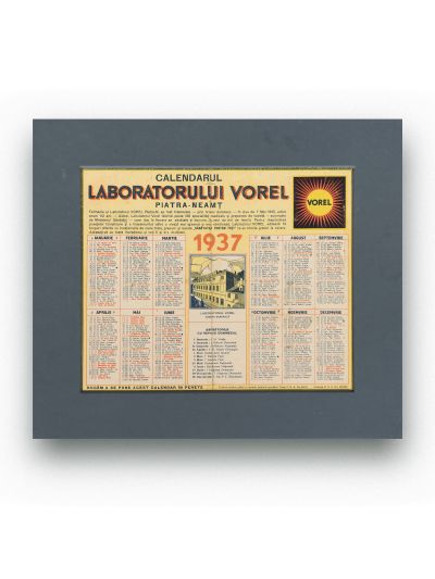 Calendarul Laboratorului „Vorel”, Piatra-Neamț, 1937