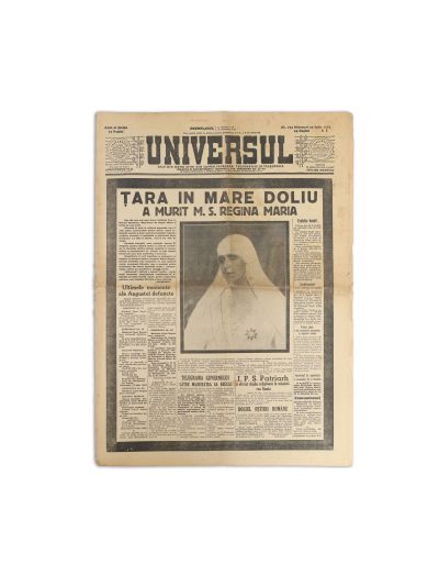 Publicația „Universul”, 20 iulie 1938, număr comemorativ dedicat decesului reginei Maria 