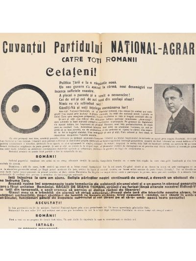 Octavian Goga, Afiș - Cuvântul Partidului Național Agrar, 1932