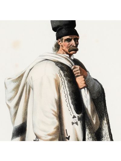 Păstor nomad, litografie colorată manual, gravor Michel Bouquet