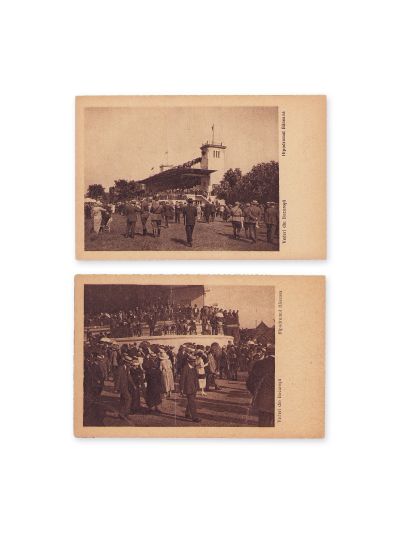 Vederi din București - Hipodromul Băneasa, două cărți poștale fotografice