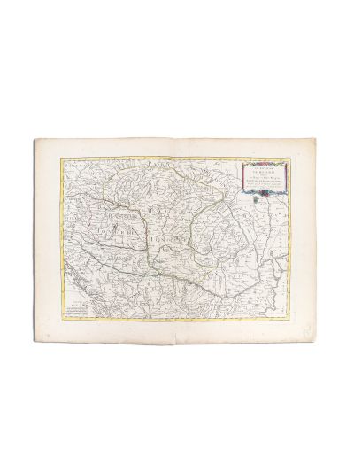 Harta Regatului Ungariei, gravură pe cupru, colorată manual, cca. 1760-1770