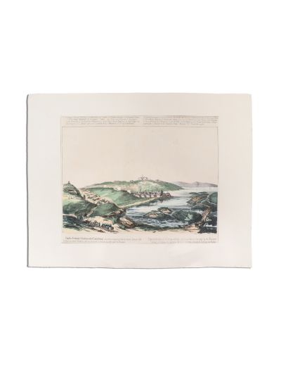 Orașul și cetatea Silistrei, gravură colorată manual, 1854