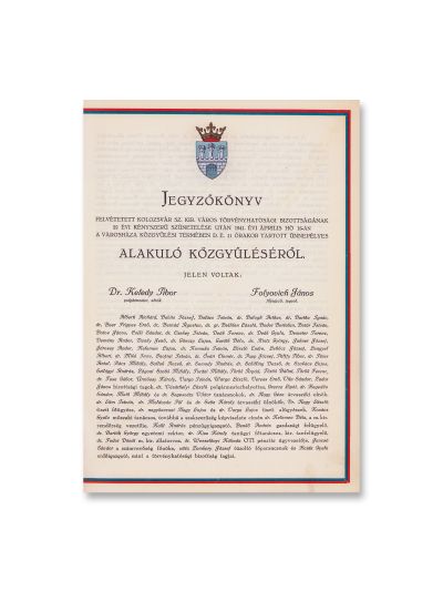 Procesul-verbal de reînființare a Consiliului Municipal din Cluj în urma Dictatului de la Viena din 30 august 1940
