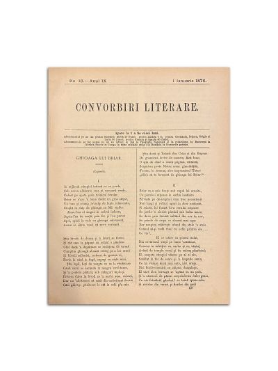 Convorbiri Literare, Anul IX, Nr. 10, 1 ianuarie 1876, cu „Punguța cu doi bani” de Ion Creangă