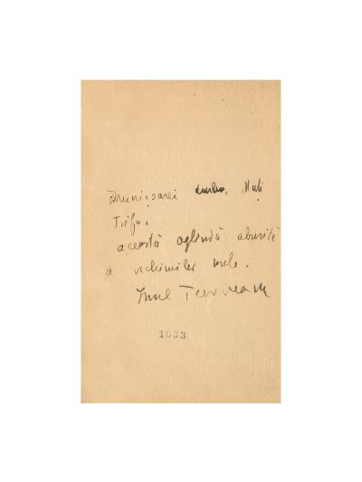 Ionel Teodoreanu, Întoarcerea în timp, 1941, cu dedicație pentru Nuți Trifu