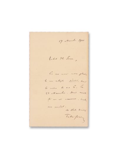 Take Ionescu, două scrisori expediate lui Ioan I. V. Socec, 1901-1909