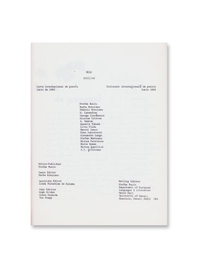 Publicația „Mele”, două numere, 1982-1983