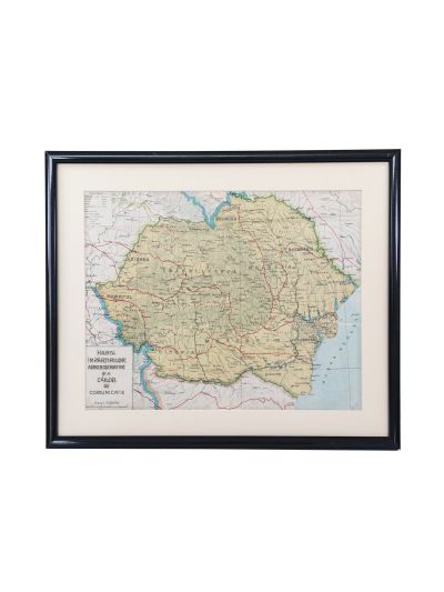 Harta împărțirilor administrative și a căilor de comunicație ale României Mari