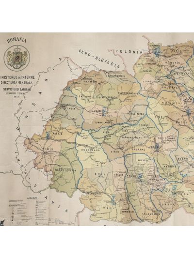 Harta spitalelor și clădirilor sanitare, 1922