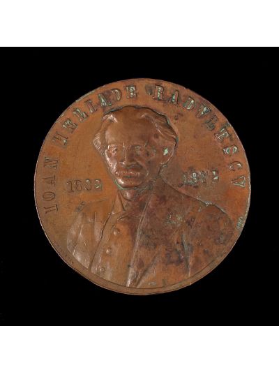 Centenarul lui Ion Heliade Rădulescu, medalie din bronz, gravor Dimitrescu, 1902