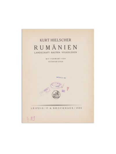 Kurt Hielscher, Rumanien, 1933